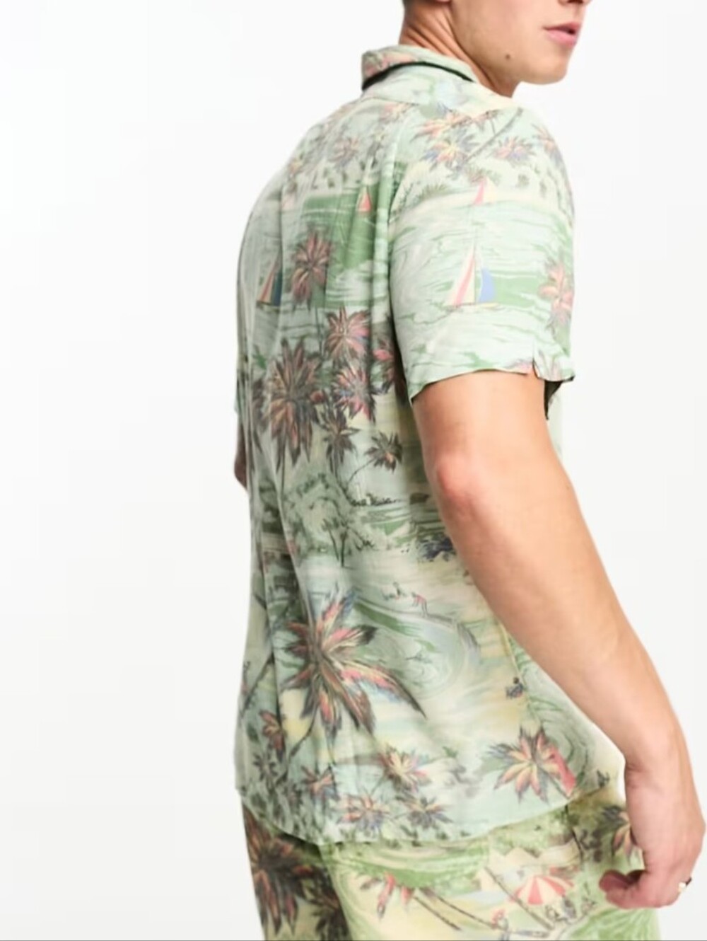 Polo Ralph Lauren Short Sleeve Revere Collar Beach Print Rayon Shirt Size Large - Picture 3 of 13